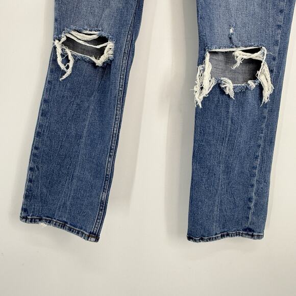Abercrombie Fitch Ankle Straight Ultra High Rise Jeans size 26/2 Destroyed Denim - Picture 5 of 11